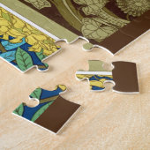 Vogels en blauweregen Verneuil blauw bruin geel Legpuzzel (Zijkant)