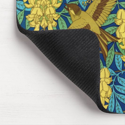 Vogels en blauweregen Verneuil blauw bruin geel Muismat (Hoek)