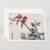 Vogels en bloem, Imao Keinen Briefkaart (Voorkant / Achterkant)