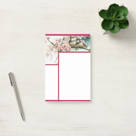  vogels en bloemen 1a na de geboorte post-it® notes (Kantoor)
