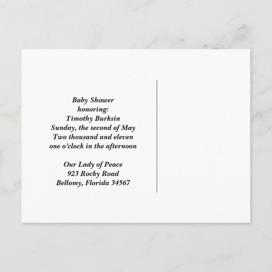 Vogels en bloemen aankondigingskaart (Achterkant)