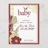 Vogels en bloemen aankondigingskaart (Voorkant)