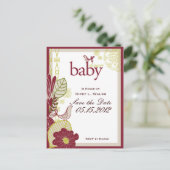 Vogels en bloemen aankondigingskaart (Staand voorkant)