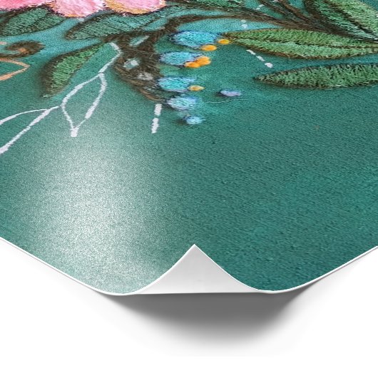 vogels en bloemen afdrukken foto afdruk (Hoek)