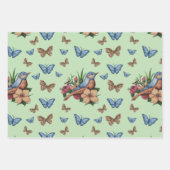 Vogels en bloemen alle gelegenheid inpakpapier vel (Voorkant 3)