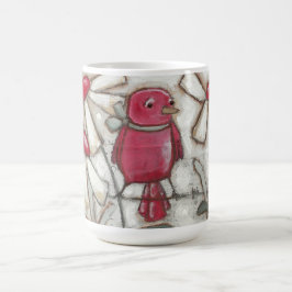 Vogels en bloemen - Apple Red Mok