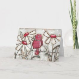 Vogels en bloemen Apple Red - Wenskaart Kaart