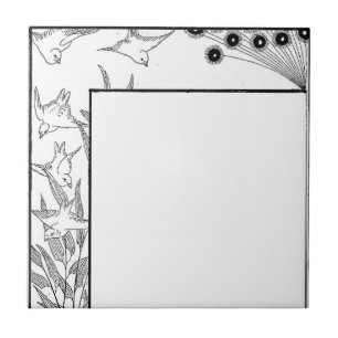 Vogels en bloemen Art Deco Nouveau Border Tegeltje