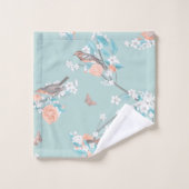 Vogels en bloemen bad handdoek (Wasdoekje)