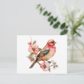  vogels en bloemen briefkaart (Staand voorkant)