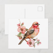  vogels en bloemen briefkaart (Voorkant / Achterkant)
