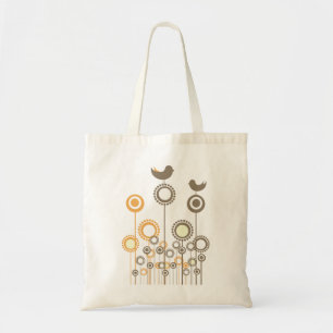 Vogels en bloemen Canvas tas