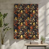 Vogels en bloemen deken voor gezellige Herfst nach