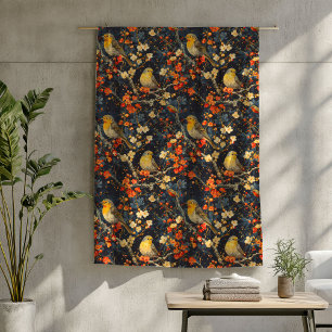 Vogels en bloemen deken voor gezellige Herfst nach