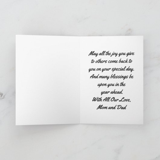 Vogels en bloemen Dochter Verjaardag Kaart (Binnen)