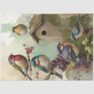 Vogels en bloemen Ephemera Design Series #11 Tissuepapier