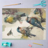 Vogels en bloemen Ephemera Design Series #16 Tissuepapier (Craft)