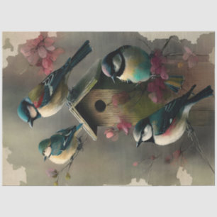 Vogels en bloemen Ephemera Design Series #18 Tissuepapier