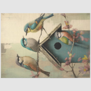 Vogels en bloemen Ephemera Design Series #19 Tissuepapier