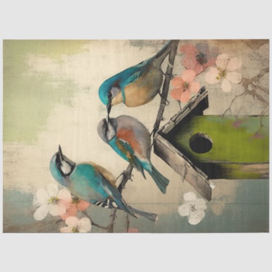 Vogels en Bloemen Ephemera Ontwerpreeks #10 Tissuepapier (Voorkant)