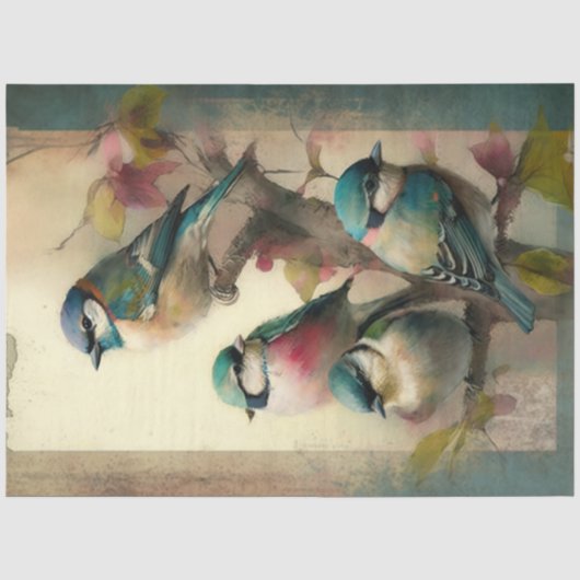 Vogels en Bloemen Ephemera Ontwerpreeks #5 Tissuepapier (Voorkant)