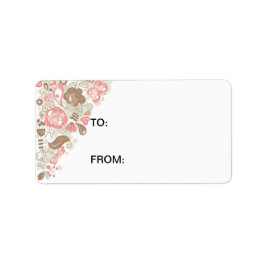 Vogels en bloemen etiket