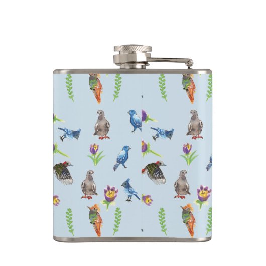 vogels en bloemen heupfles (Achterkant)