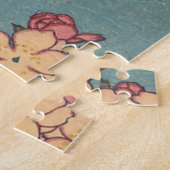 Vogels en bloemen Japanse kunstroze Floral Legpuzzel (Zijkant)