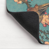 Vogels en bloemen Japanse kunstroze Floral Muismat (Hoek)