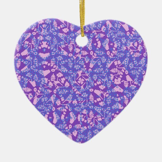Vogels en bloemen keramisch ornament (Voorkant)
