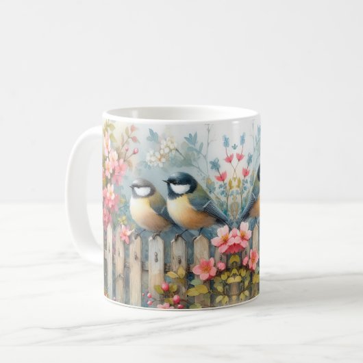 Vogels en bloemen koffiemok (Voorkant links)