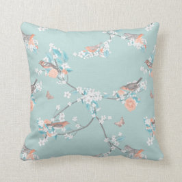 Vogels en bloemen kussen