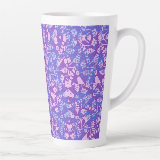 Vogels en bloemen latte mok (Rechts)