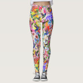 Vogels en bloemen leggings (Voorkant)