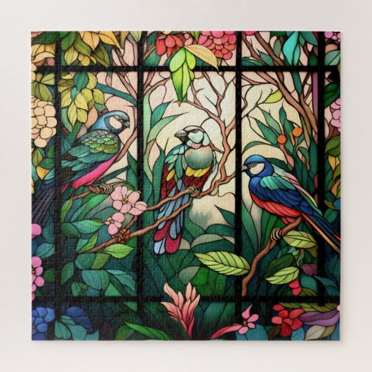 Vogels en bloemen legpuzzel (Verticaal)