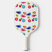 Vogels en bloemen lentstijd pickleball paddle (Achterkant)