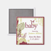 Vogels en bloemen magneet (Voorkant / Achterkant)