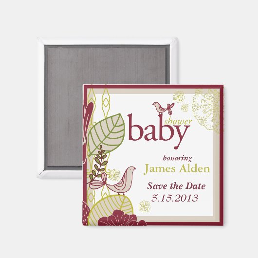 Vogels en bloemen magneet (Voorkant / Achterkant)