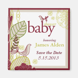 Vogels en bloemen magneet