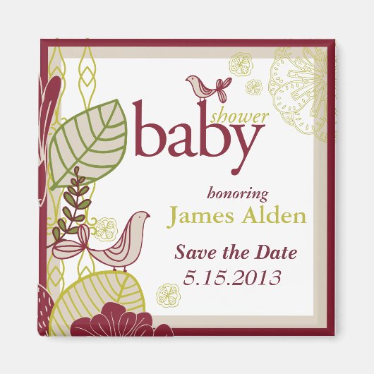 Vogels en bloemen magneet (Voorkant)