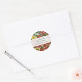 Vogels en bloemen ronde sticker (Envelop)