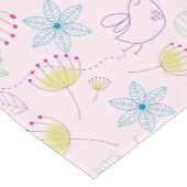 Vogels en bloemen Schattige Pastel Retro Korte Tafelloper (Hoek)