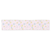 Vogels en bloemen Schattige Pastel Retro Korte Tafelloper (Horizontaal)