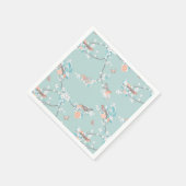 Vogels en bloemen servet (Hoek)