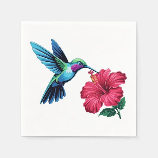 Vogels en bloemen servet (Voorkant)