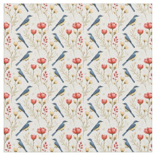 Vogels en bloemen stof (Close Up)