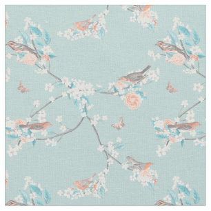 Vogels en bloemen stof