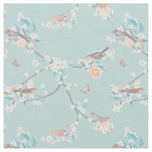 Vogels en bloemen stof (Close Up)