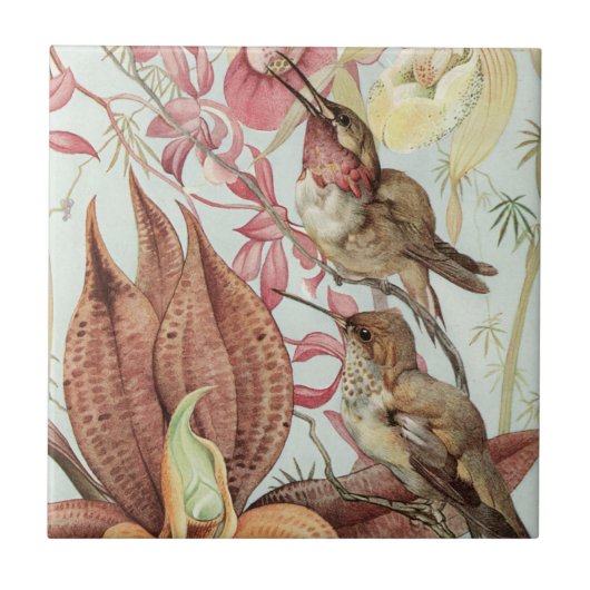 Vogels en bloemen tegeltje (Voorkant)