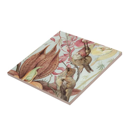 Vogels en bloemen tegeltje (Zijkant)